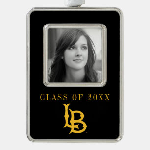 Long Beach State Logo Silver Plated Framed Ornament