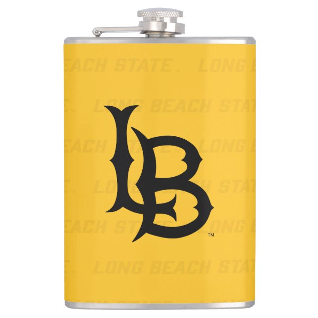 Long Beach State Watermark Hip Flask (Front)