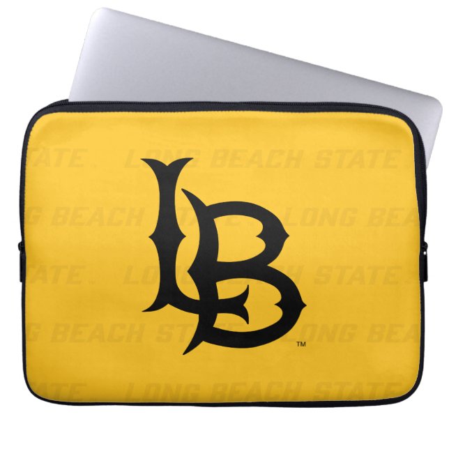 Long Beach State Watermark Laptop Sleeve (Front)