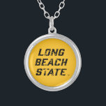 Long Beach State Wordmark Distressed Silver Plated Necklace<br><div class="desc">Check out these California State University Long Beach designs! Show off your California State Pride with these new University products. These make the perfect gifts for the Long Beach student, alumni, family, friend or fan in your life. All of these Zazzle products are customisable with your name, class year, or...</div>