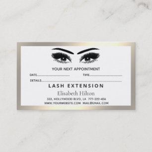 Long beautiful Lashes Extension Aftercare  Business Card