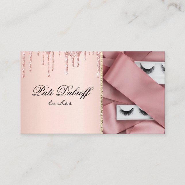 Long Beautiful Lashes Eyes and Brows Business Card (Front)