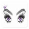 Long Beautiful Lashes Eyes and Brows Hand drawn Bu