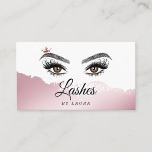 Long Beautiful Lashes Eyes and Brows Hand drawn Business Card
