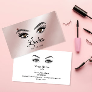 Long Beautiful Lashes Eyes and Brows Hand drawn Business Card