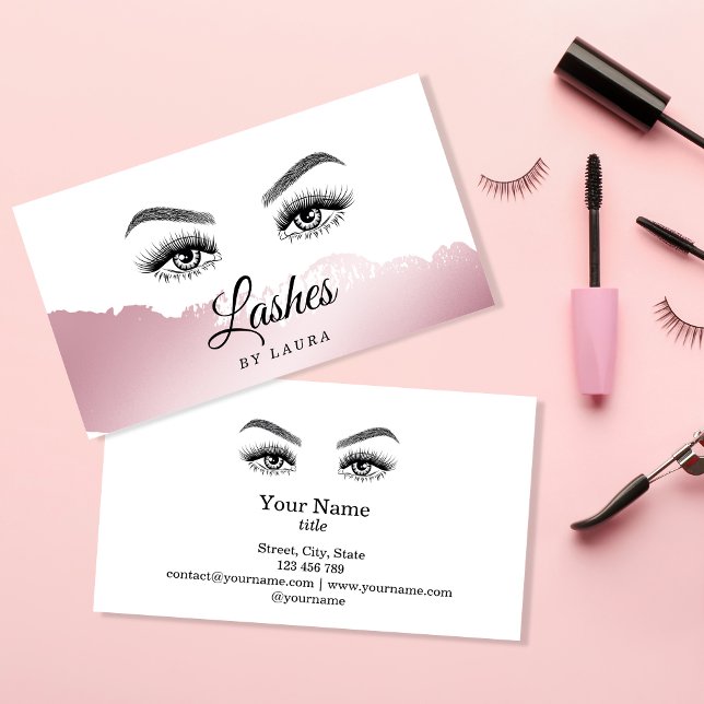 Long Beautiful Lashes Eyes and Brows Hand drawn Business Card (Creator Uploaded)