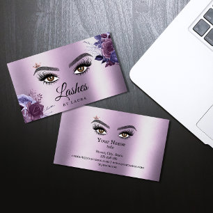 Long Beautiful Lashes Eyes Brows Vintage floral Business Card