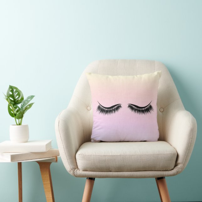 Long Black Eyelashes  Cushion (Chair)