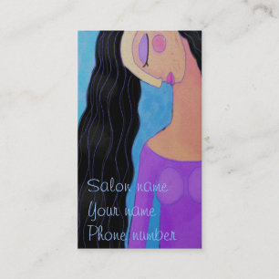 Long Black Hair Appointment Card