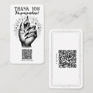 Long Black Nails & Crystal Energy Free Gift QR Business Card