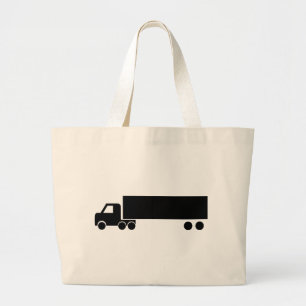 long black truck icon large tote bag