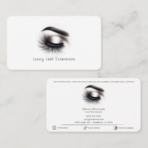 Long Black Wispy Eyelashes Lash Extensions Beauty  Business Card
