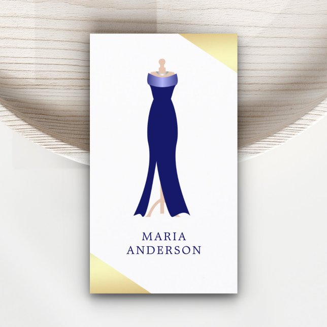 Long Blue Dress Form Mannequin Fashion Stylist Business Card (Creator Uploaded)