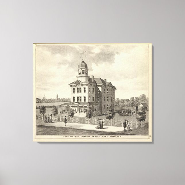 Long Branch Graded School, Long Branch, NJ Canvas Print (Front)