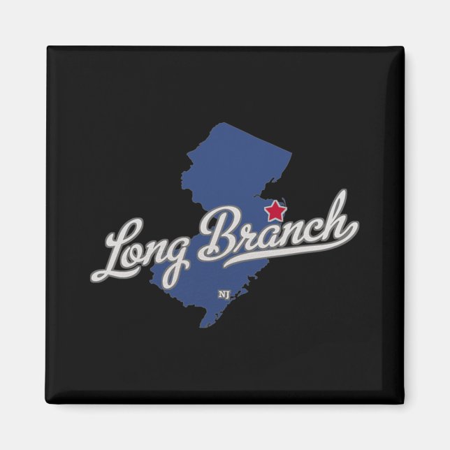Long Branch New Jersey Nj Map  Magnet (Front)