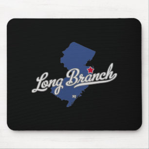 Long Branch New Jersey Nj Map Mouse Mat