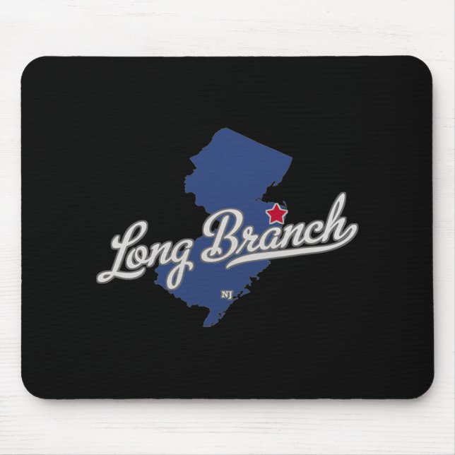 Long Branch New Jersey Nj Map  Mouse Mat (Front)