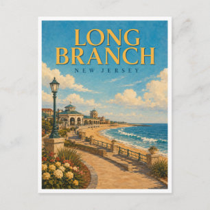 Long Branch New Jersey Promenade GeoSaga Postcard