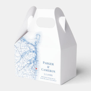 Long Branch New Jersey Wedding Map Elegant Favour Box