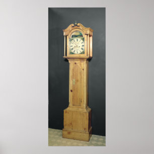 Long-case clock, with enamel painting poster