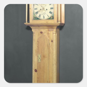 Long-case clock, with enamel painting square sticker