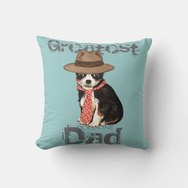 Long Coat Chihuahua Dad Cushion (Front)
