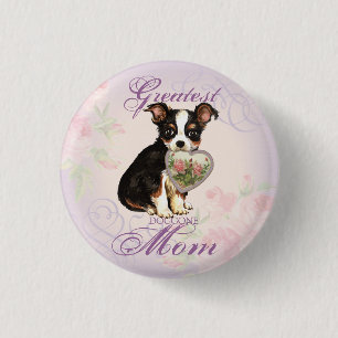 Long Coat Chihuahua Heart Mum 3 Cm Round Badge
