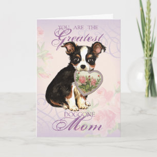 Long Coat Chihuahua Heart Mum Card