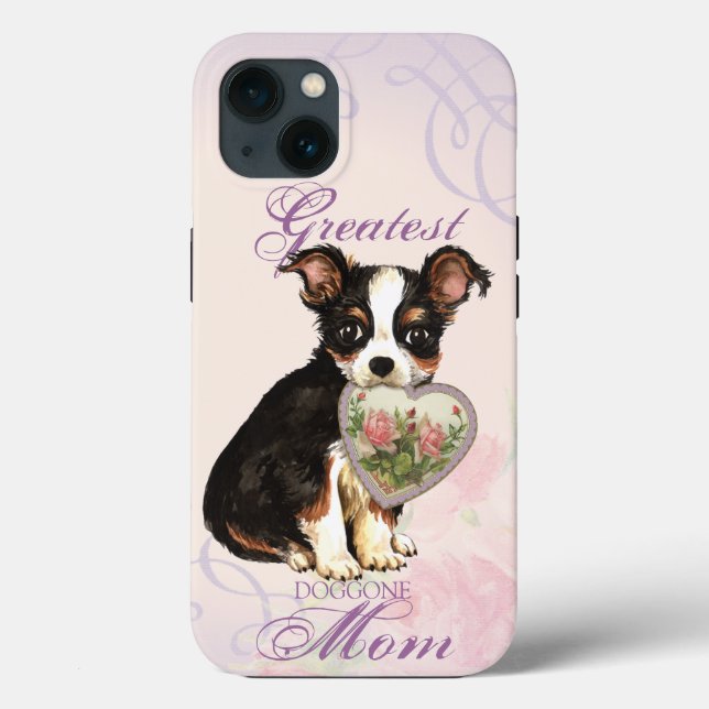 Long Coat Chihuahua Heart Mum Case-Mate iPhone Case (Back)