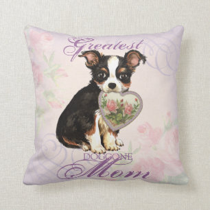 Long Coat Chihuahua Heart Mum Cushion