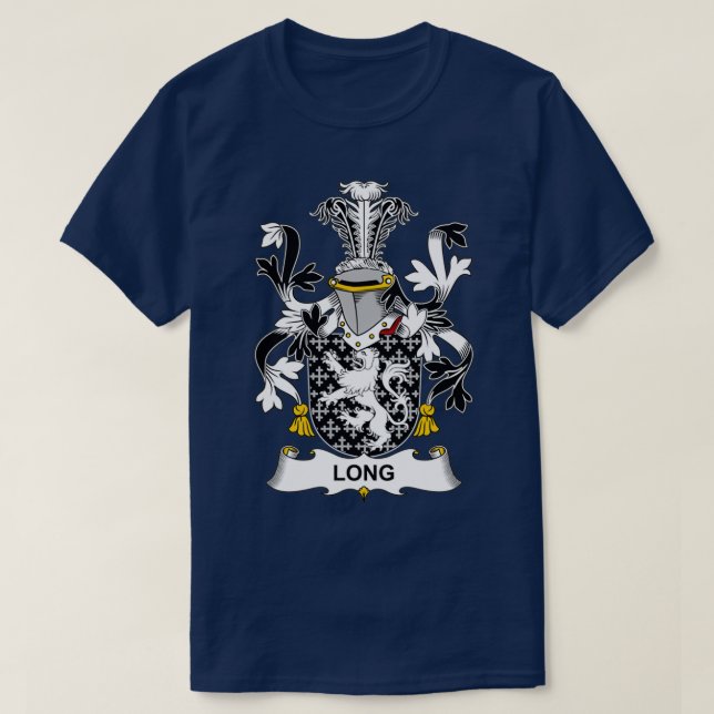 Long Coat of Arms Family Crest  T-Shirt (Design Front)