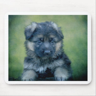Long Coated German Shepherd Puppy Mouse Mat