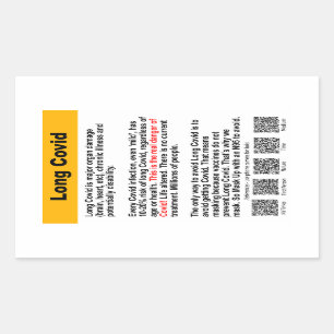 Long Covid info paper sticker