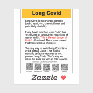 Long Covid info vinyl sticker