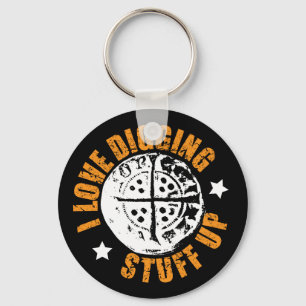 Long cross hammered coin, metal detecting gift key ring