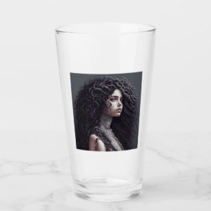 Long Curly Hair Glass Tumbler