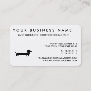 Long Dachshund Funny Drawing Business Card