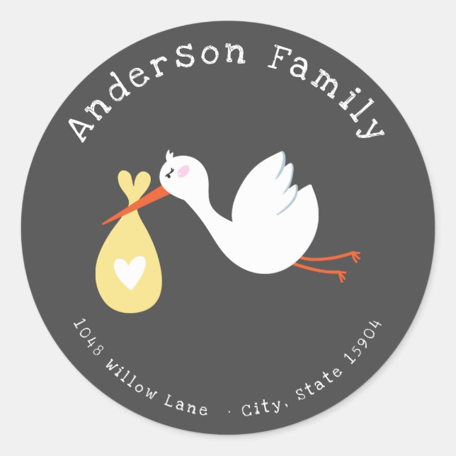 Long Distance Baby Shower by Mail Address Seal (Front)