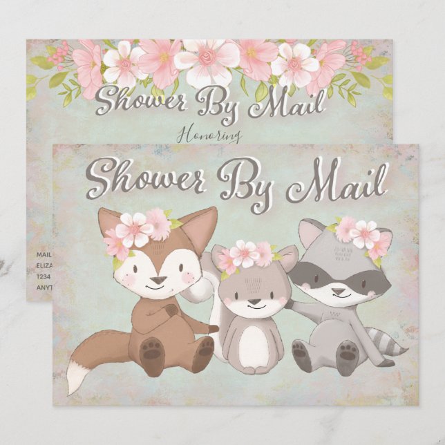 Long Distance Baby Shower By Mail Cute Invitation (Front/Back)