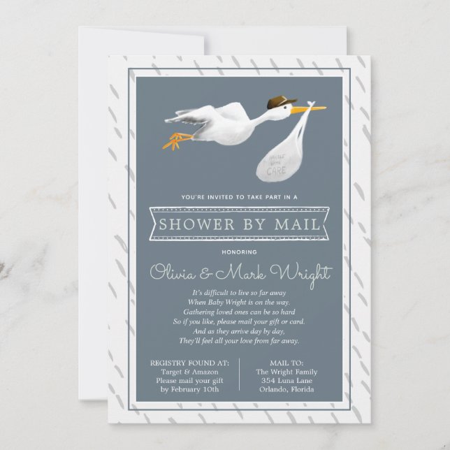 Long Distance Baby Shower by Mail Invitation (Front)