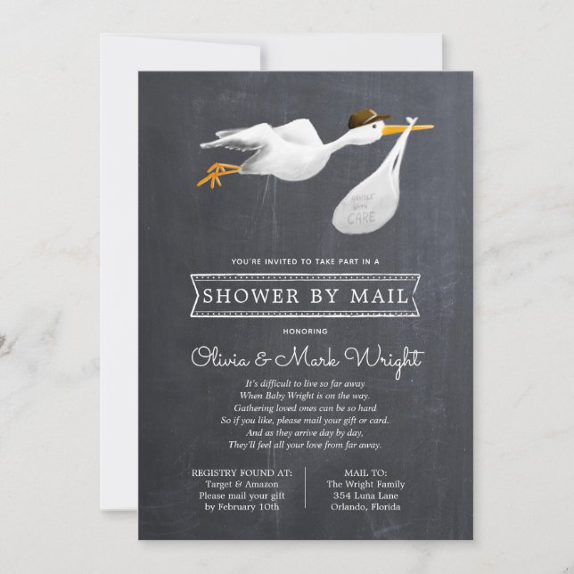 Long Distance Baby Shower by Mail Invitation (Front)
