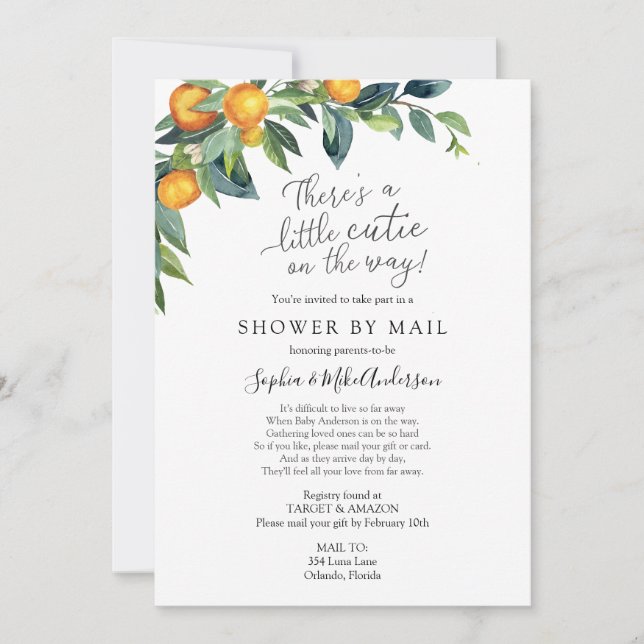 Long Distance Baby Shower by Mail Invitation (Front)