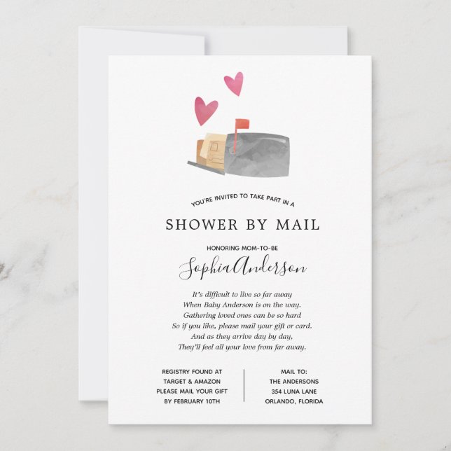 Long Distance Baby Shower by Mail Invitation (Front)