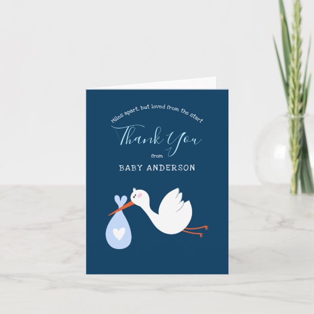 Long Distance Baby Shower by Mail | Thank You card (Front)