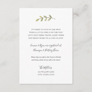 Long distance baby shower insert