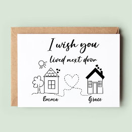 Long Distance Best Friends Friendship Trendy Card