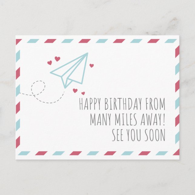 Long distance birthday postcard (Front)
