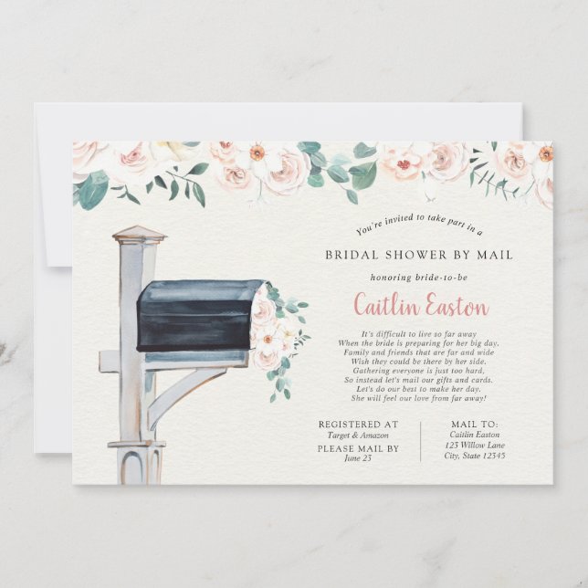 Long Distance Bridal Shower by Mail Invitation (Front)