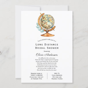 Long Distance Bridal Shower by Mail Invitation
