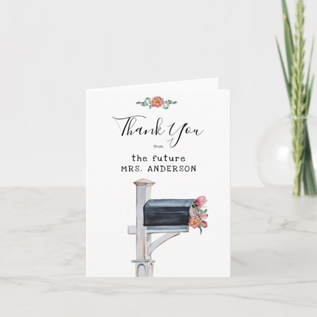 Long Distance Bridal Shower Thank You Card (Front)